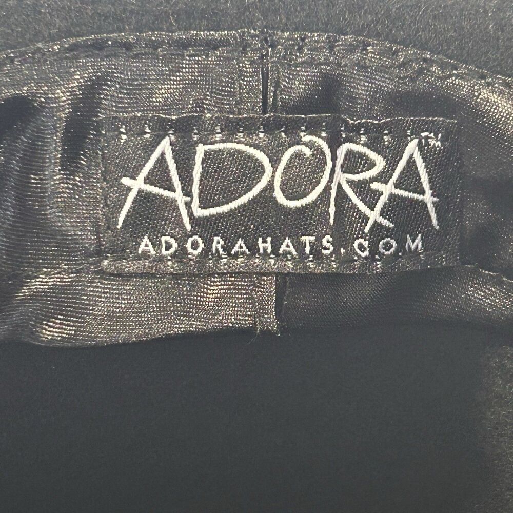 Adora Western Style Wool Hat Black Braided Leather Accent One Size USA Made - Picture 11 of 12